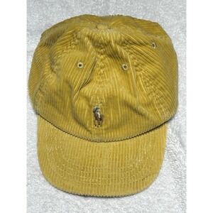 Polo Ralp Laure Kids Light Mustard  Corduroy Baseball Cap Size 4-7 NWOT